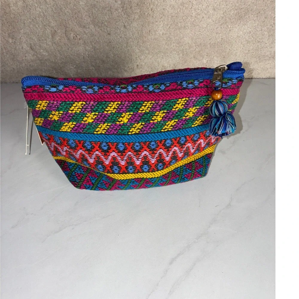 Precious Hands Multicolor Woven Pouch - Small - Artisan hand-woven